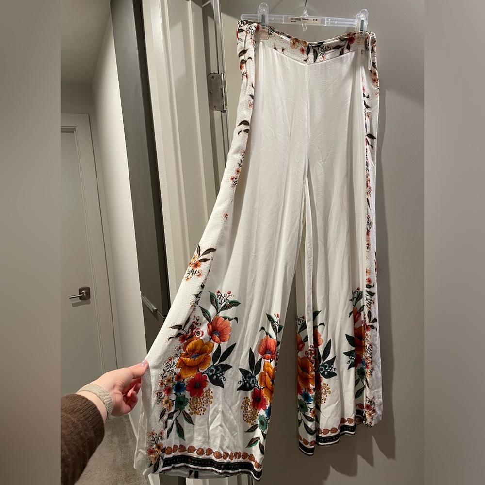 Farm Rio high waisted floral pants from Anthropologie